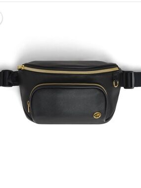 NWT Huggies Belt Diaper Bag in Black with Gold; changing pad included